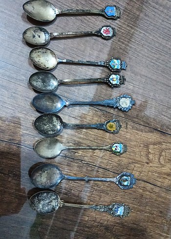 Renkli Süslemeli Vintage Tatlı Kaşıkları