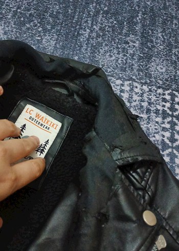 Siyah Deri Biker Ceket cocuk - Görsel 4