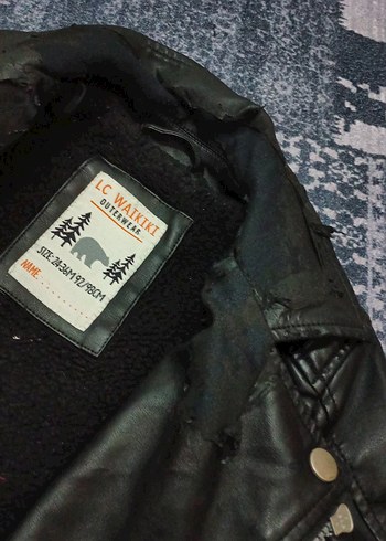 Siyah Deri Biker Ceket cocuk - Görsel 3