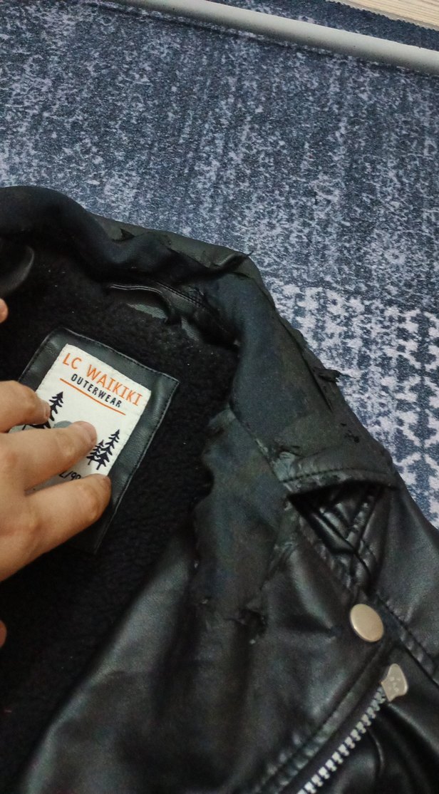 Siyah Deri Biker Ceket cocuk - Görsel 4