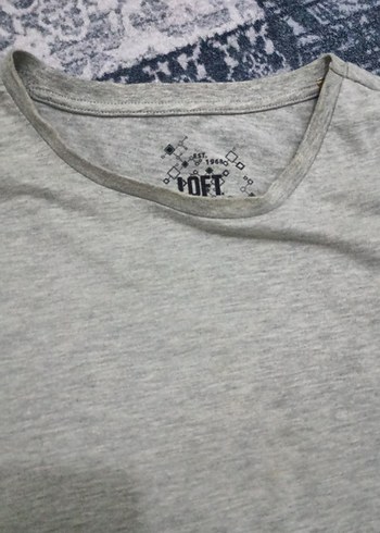 Gri Düz Kesim Kısa Kollu Erkek Tişört - Görsel 3