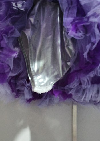 Mor Fırfırlı Kız Çocuk Elbisesi - Görsel 3