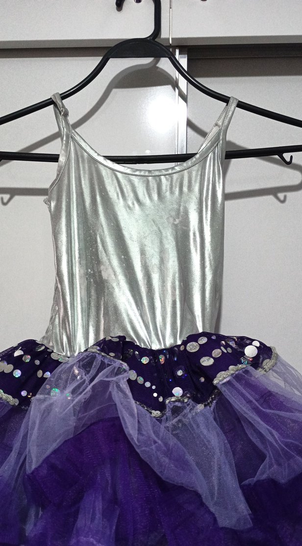 Mor Fırfırlı Kız Çocuk Elbisesi - Görsel 4