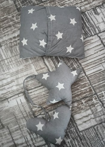 Gri Yıldız Desenli Bebek Uyku Seti babynest - Görsel 5