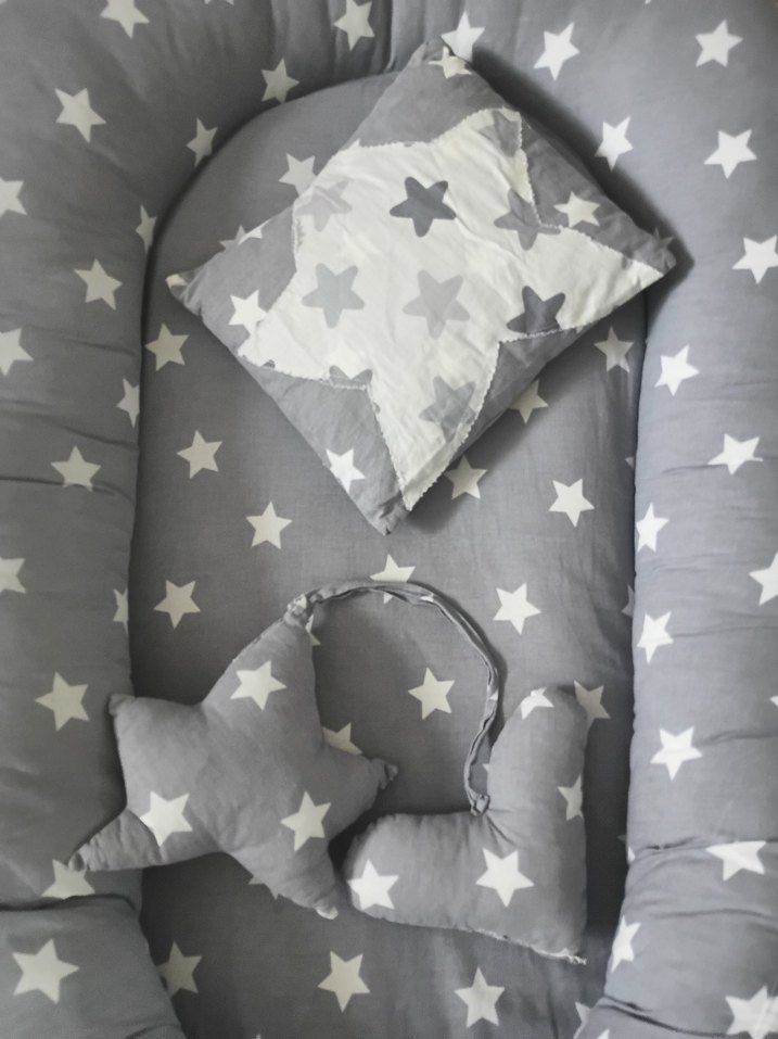 Gri Yıldız Desenli Bebek Uyku Seti babynest - Görsel 2