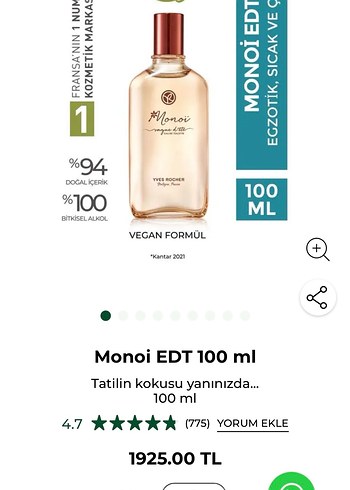 Yves Rocher Monoi Kadın Parfümü - Görsel 2