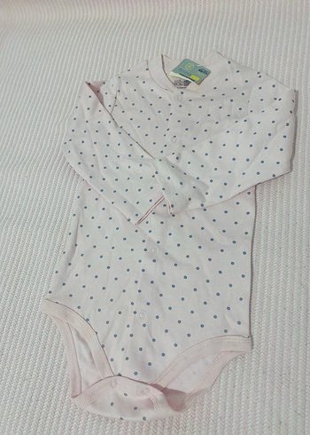 Pembe Puantiyeli Uzun Kollu Bebek Body - Görsel 2