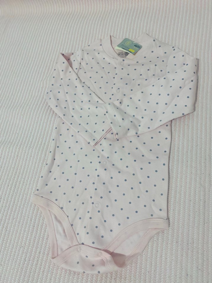 Pembe Puantiyeli Uzun Kollu Bebek Body - Görsel 2