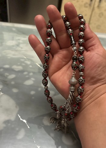 Koyu Kırmızı kuka özel gümüş işlemeli