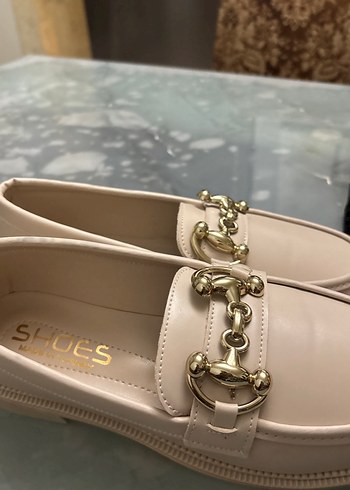 Bej Kadın Tokalı Loafer Blok Topuklu Ayakkabı - Görsel 2