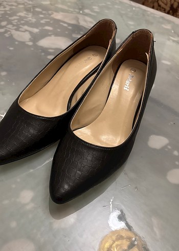 Siyah Yılan Desenli Tokalı Stiletto - Görsel 2