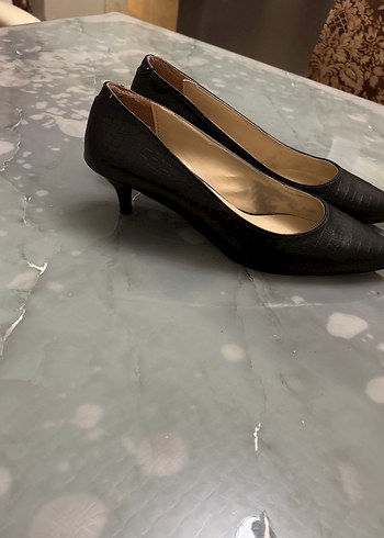 Siyah Yılan Desenli Tokalı Stiletto - Görsel 6