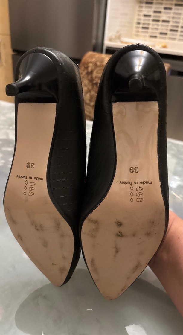 Siyah Yılan Desenli Tokalı Stiletto - Görsel 4