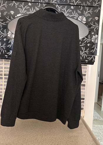 Yarım Fermuarlı Siyah Erkek Sweatshirt - Görsel 6