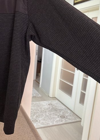 Yarım Fermuarlı Siyah Erkek Sweatshirt - Görsel 2