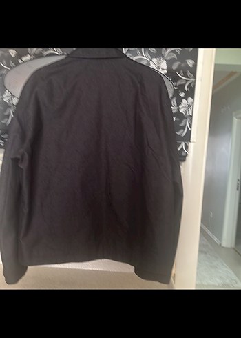 Siyah Keten Fermuarlı bayan midi ceket - Görsel 4