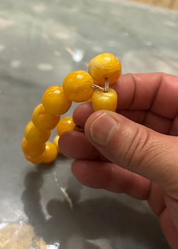 Parlak Sarı Erkek Tesbih - Vintage Stil - Görsel 6