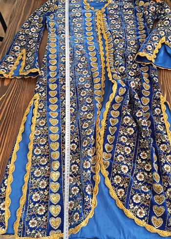 kadife kaftan bindallı takım - Görsel 3