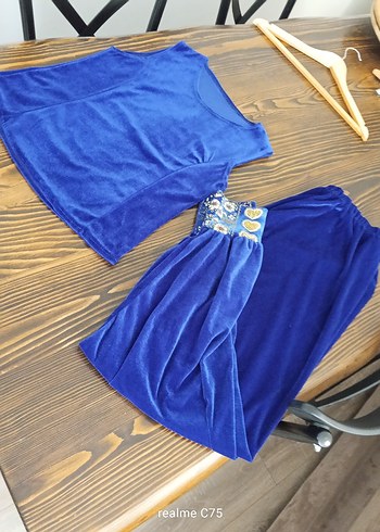 kadife kaftan bindallı takım - Görsel 9