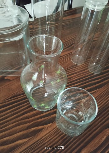 Beyaz ve Şeffaf Cam Sürahi ve Kavanoz Seti - Görsel 7