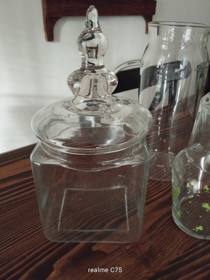 Beyaz ve Şeffaf Cam Sürahi ve Kavanoz Seti - Görsel 2