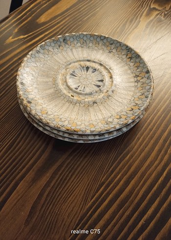 Bej Nakışlı Bohem Tabak Seti - Görsel 4