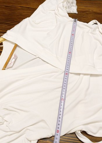 Kadın Beyaz Uzun Kollu Bohem Sabahlık - Görsel 2