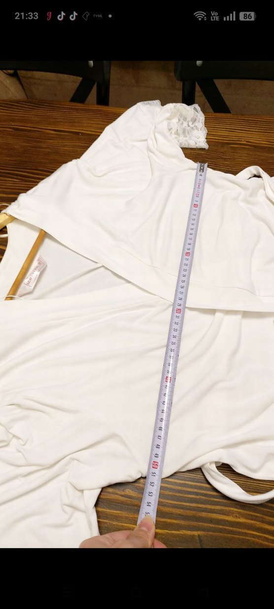 Kadın Beyaz Uzun Kollu Bohem Sabahlık - Görsel 2