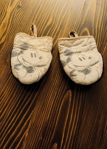 Nakışlı Beyaz Gri Fırın Eldiveni - Görsel 2