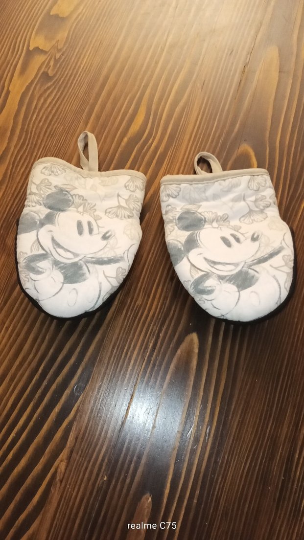 Nakışlı Beyaz Gri Fırın Eldiveni - Görsel 3