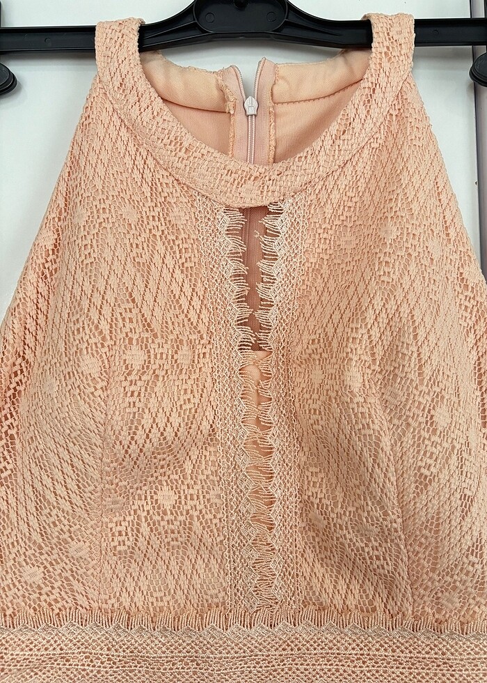 Pudra Midi Elbise - Görsel 4