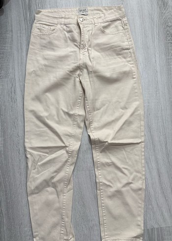 Beyaz Kadın Regular Fit Kot Pantolon