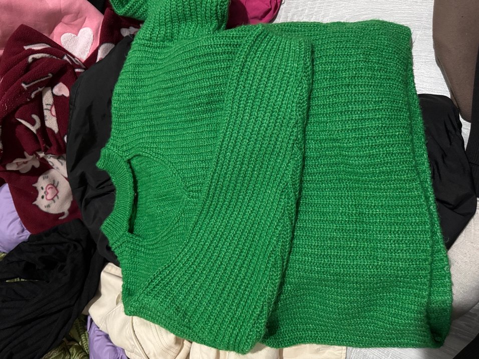 Yeşil Triko Kadın Kazak - Görsel 3