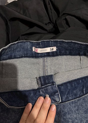 Lacivert Denim Mini Etek - Görsel 3