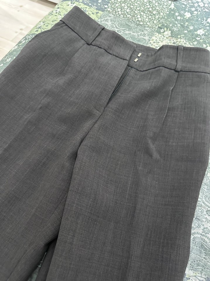 VİTRİN MARKA Gri Normal Kesim Pilili Kumaş Kadın Pantolon - Görsel 2