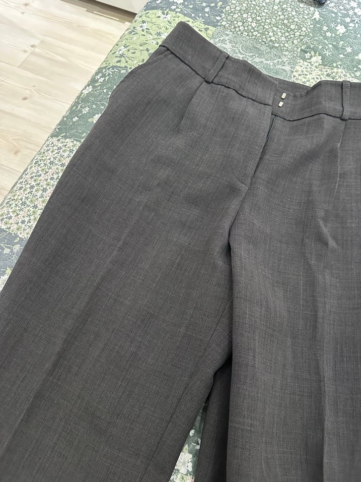 VİTRİN MARKA Gri Normal Kesim Pilili Kumaş Kadın Pantolon - Görsel 4