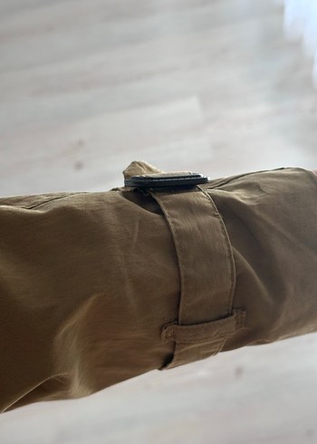 Düğmeli Bej Midi Keten Kadın Trençkot - Görsel 8