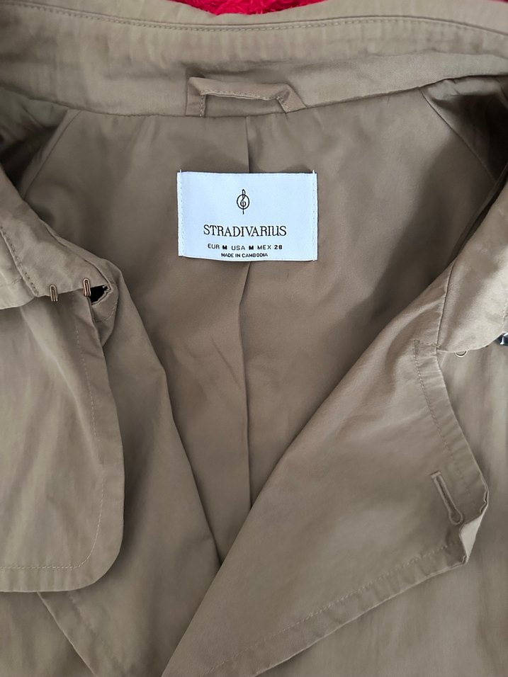 Düğmeli Bej Midi Keten Kadın Trençkot - Görsel 2