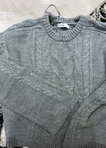 Gri Örgü Kadın Kazak - Görsel 3