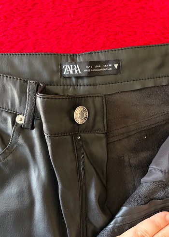 Kadın Siyah Deri boru paça pantolon - Görsel 3