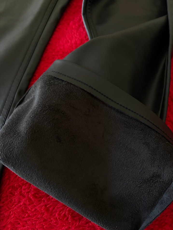 Kadın Siyah Deri boru paça pantolon - Görsel 2