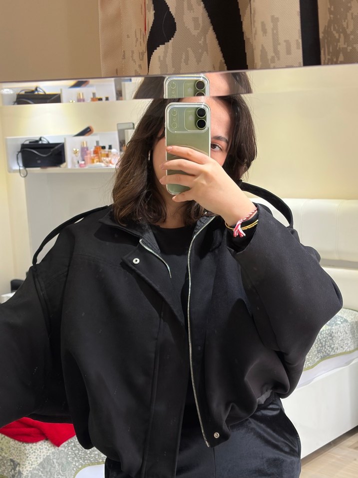 Siyah Süet Kadın Kemerli Midi Ceket - Görsel 5