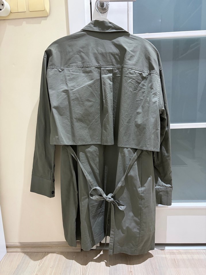 Gri Kamuflaj Desenli Kadın Trençkot - Görsel 4