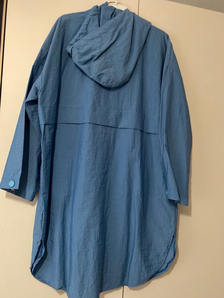 Mavi Kadın Midi Boy Rahat Kesim Yağmurluk - Görsel 3