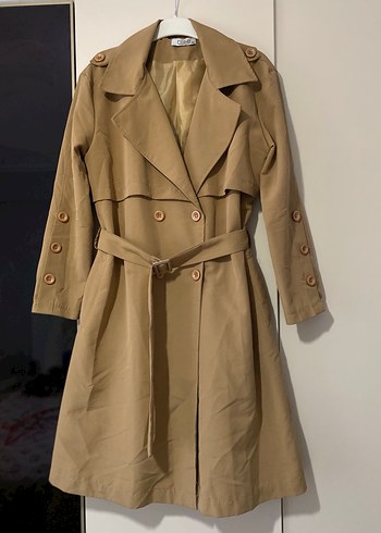 Bej Uzun Kadın Trençkot - Görsel 2
