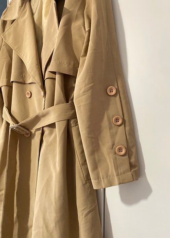 Bej Uzun Kadın Trençkot - Görsel 3