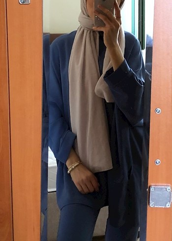 Mavi Uzun Salaş Kadın Takım Tesettür - Görsel 3