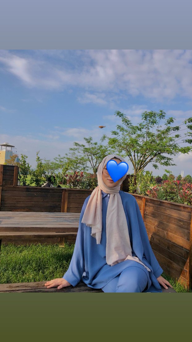 Mavi Uzun Salaş Kadın Takım Tesettür - Görsel 2