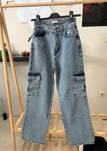 Atmosphere Acik Mavi Cargo Denim Jean