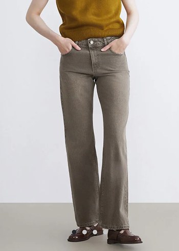 Bej Regular Fit Günlük Kot Pantolon